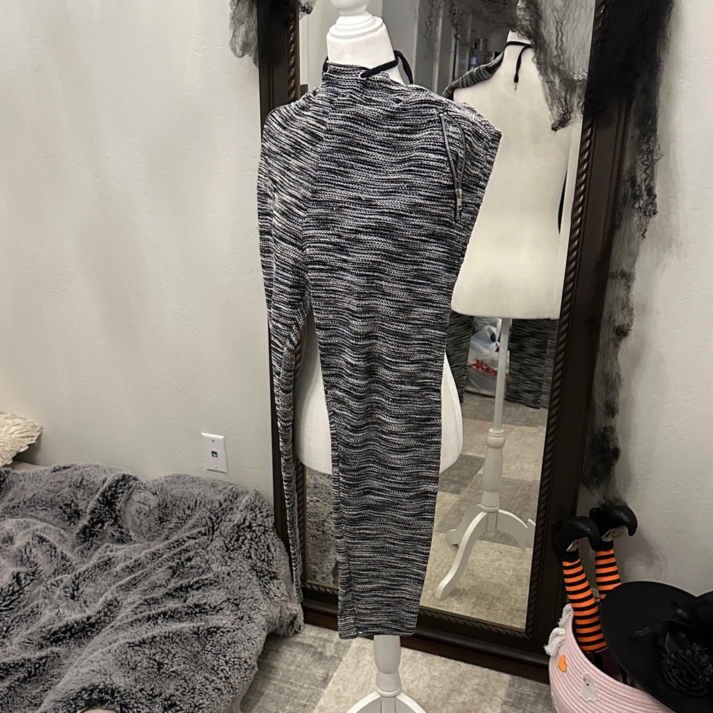 Black and White Knit Sweatpants